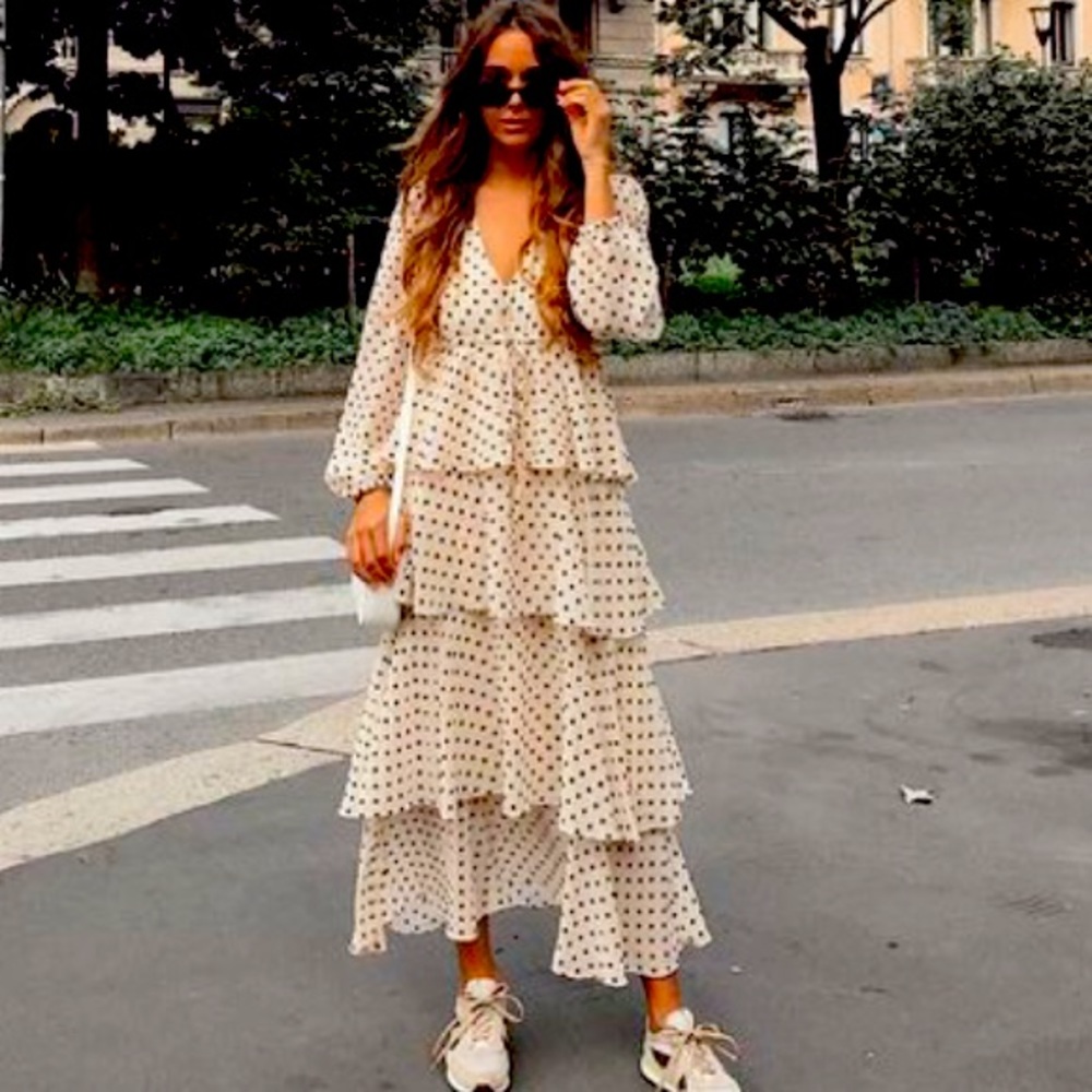 Brand New Zara Polka Dot Maxi Dress